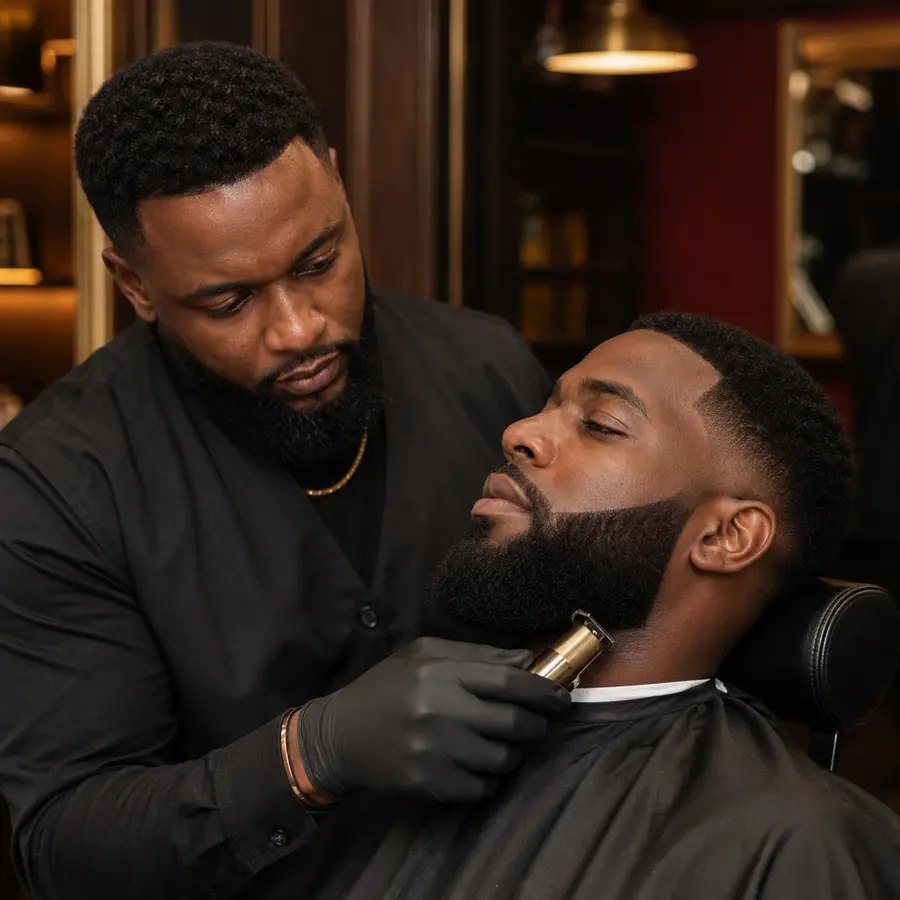 Barbe taillée au salon HARSAF